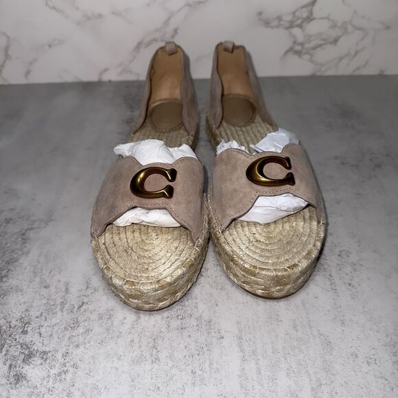 COACH Dillon Suede Espadrille Beige 8.5 B (M) $200 MSRP - Picture 3 of 6